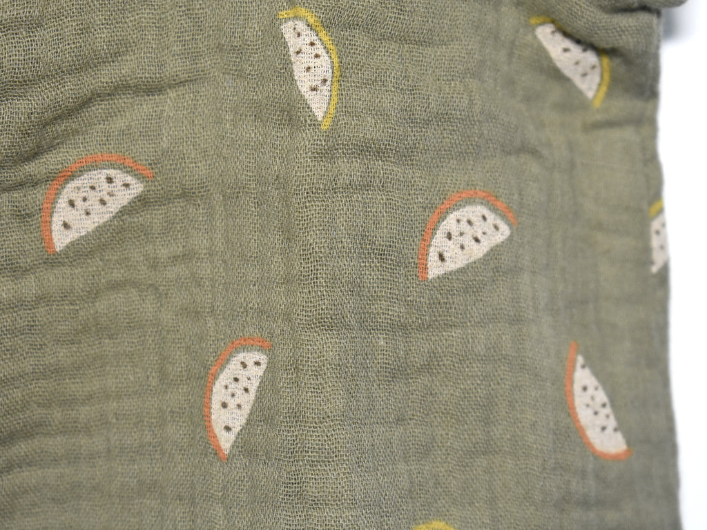 Camisa Infantil de Algodón Orgánico Verde - Manga Corta Sandia