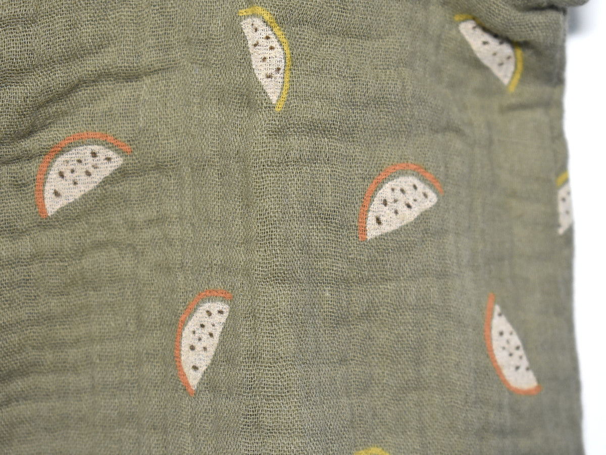 Camisa Infantil de Algodón Orgánico Verde - Manga Corta Sandia