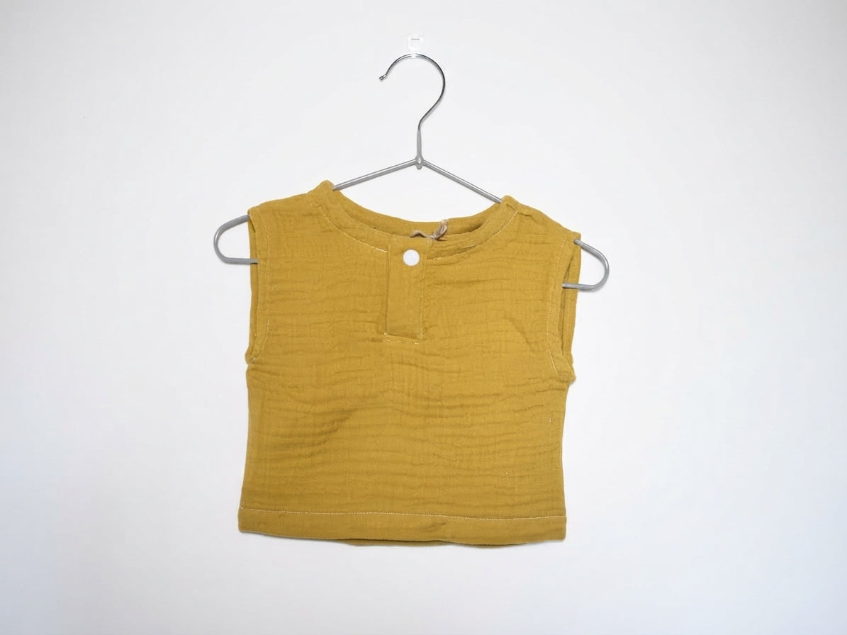 Camiseta  Infantil de Algodón Orgánico Amarillo - Manga Corta