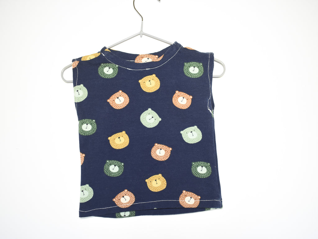 Camiseta  Infantil de Algodón Orgánico Azul - Manga Corta de Osos