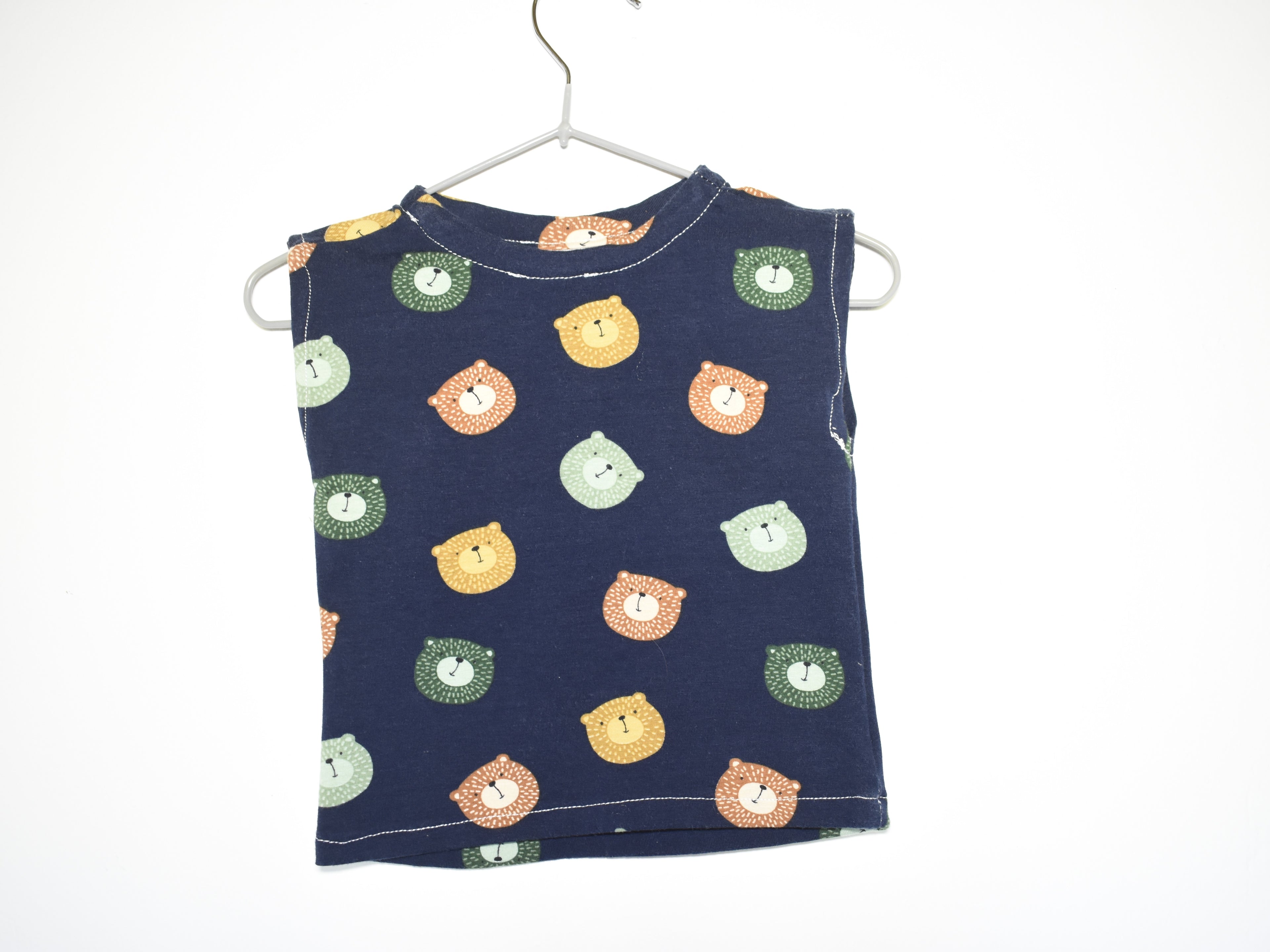 Camiseta  Infantil de Algodón Orgánico Azul - Manga Corta de Osos