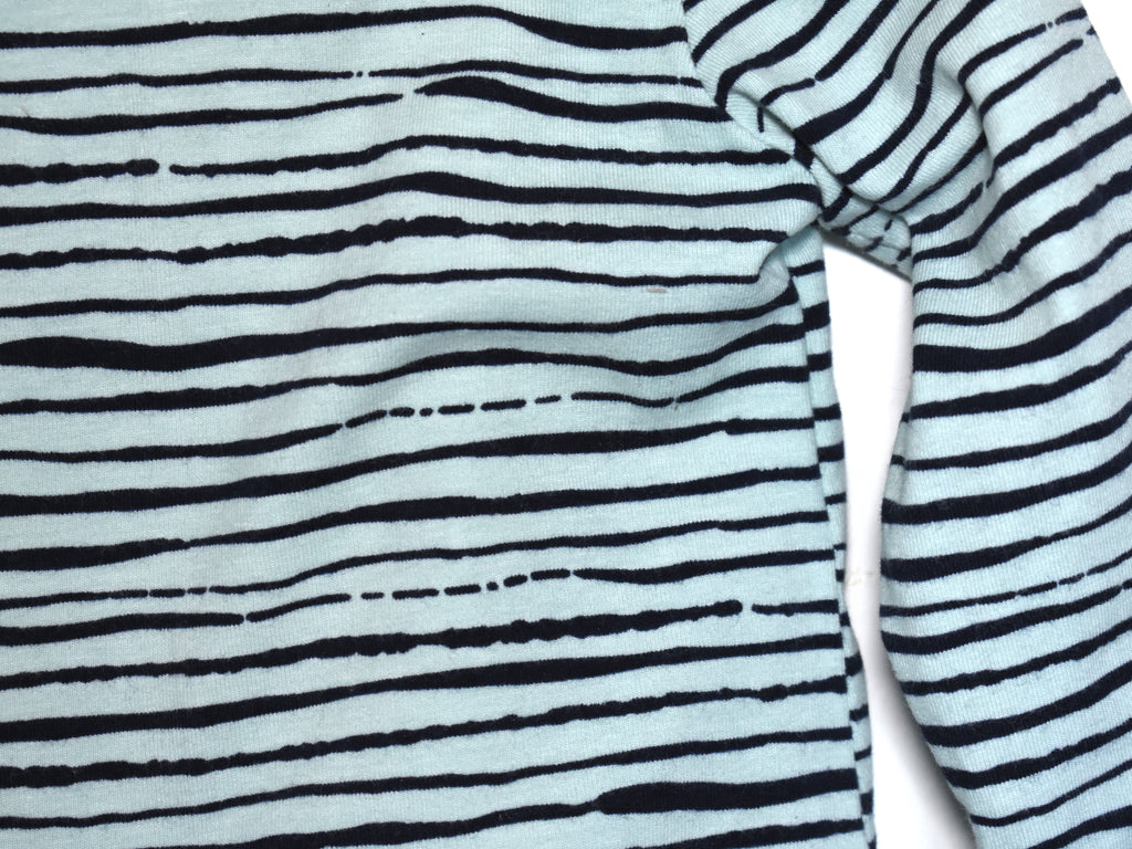 Camiseta  Infantil de Algodón Orgánico Azul - Manga Larga de Rayas