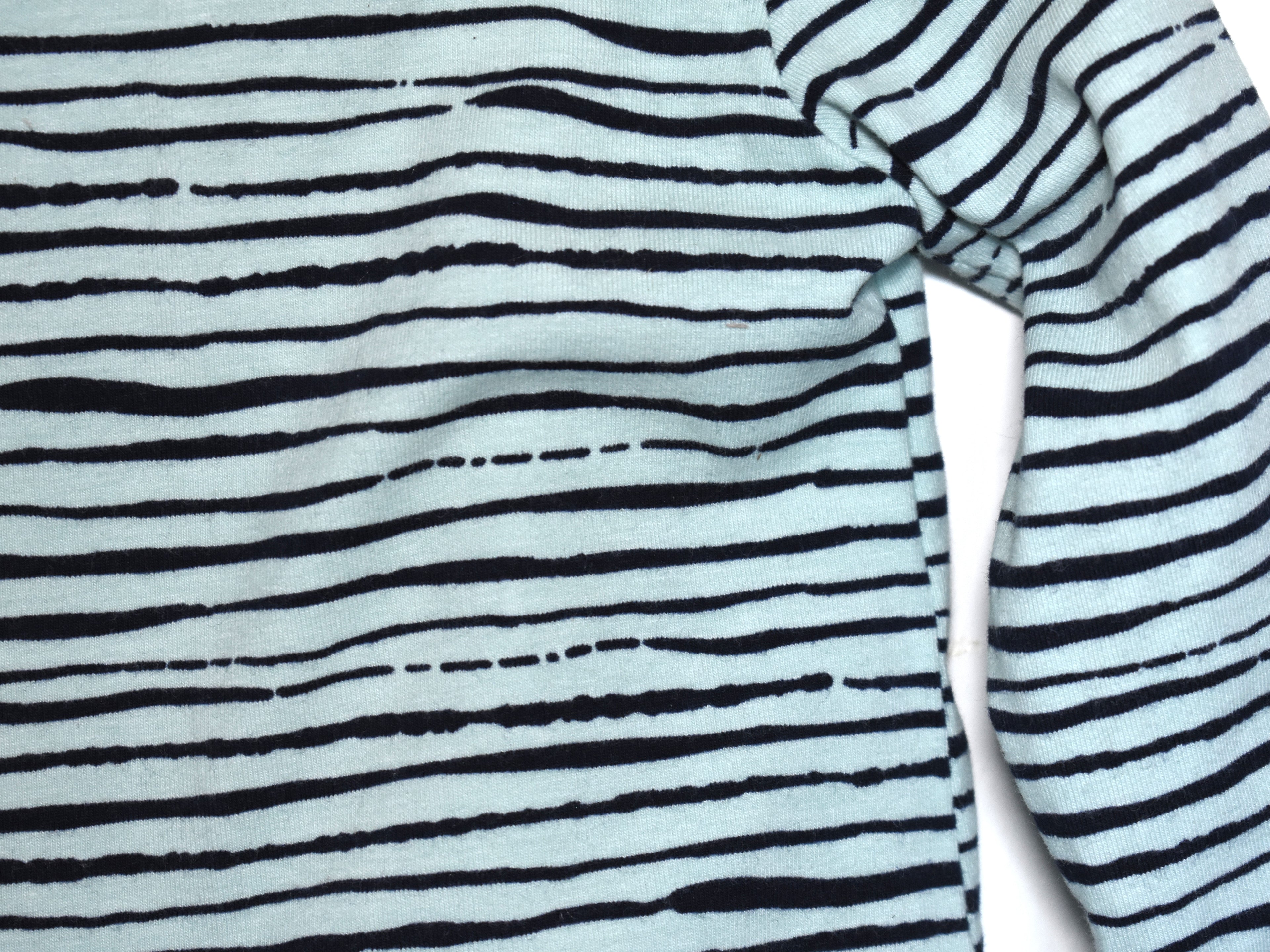 Camiseta  Infantil de Algodón Orgánico Azul - Manga Larga de Rayas