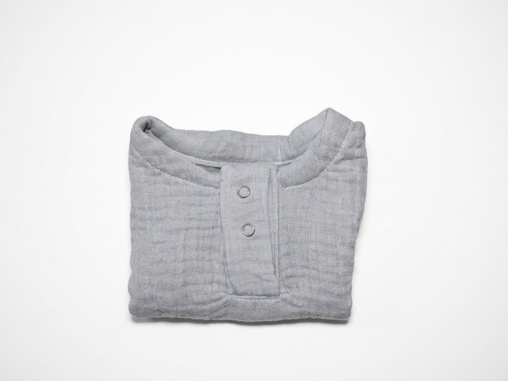 Camiseta Infantil de Algodón Orgánico Azul Grisaceo - Manga Corta
