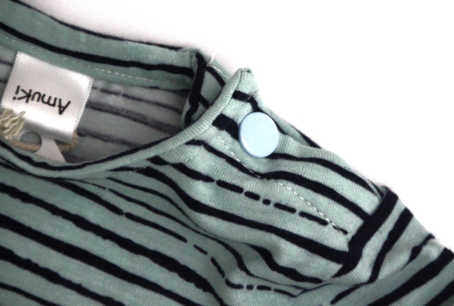 Camiseta  Infantil de Algodón Orgánico Azul - Manga Larga de Rayas