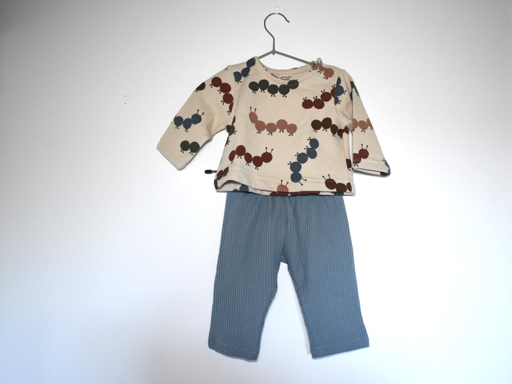 Sudadera Infantil de Algodón Orgánico Blanco Roto - Lombriz