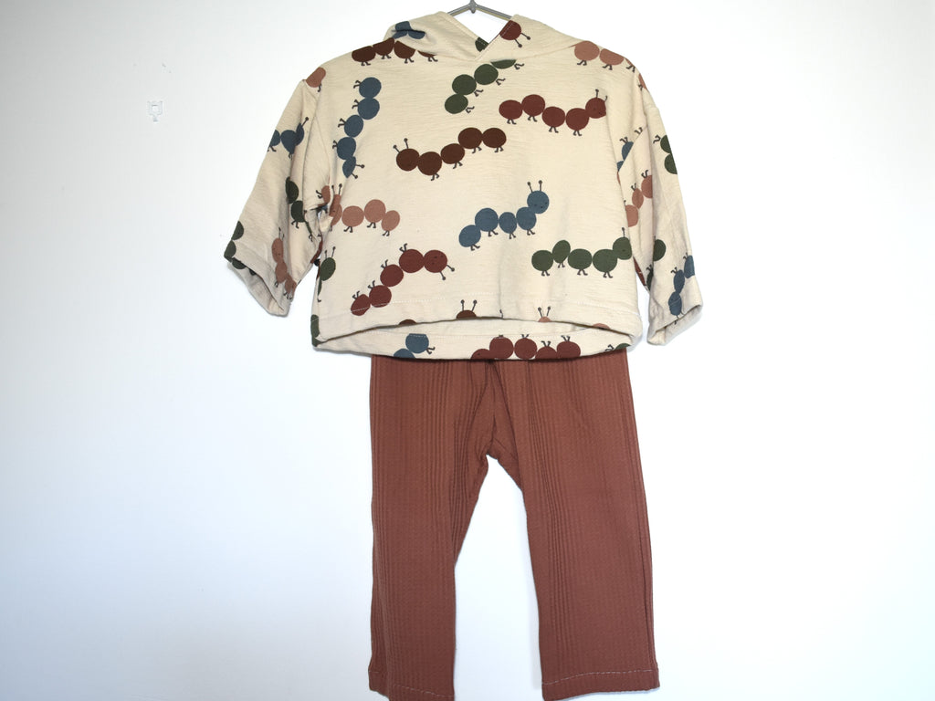 Sudadera Infantil de Algodón Orgánico Blanco Roto - Lombriz