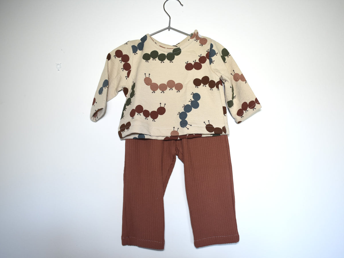 Pantalones Largos  Infantil de Algodón Orgánico Teja