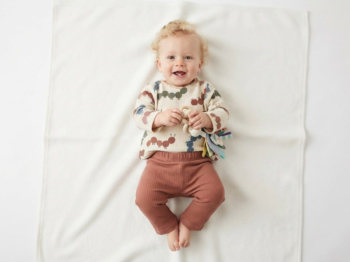 Sudadera Infantil de Algodón Orgánico Blanco Roto - Lombriz