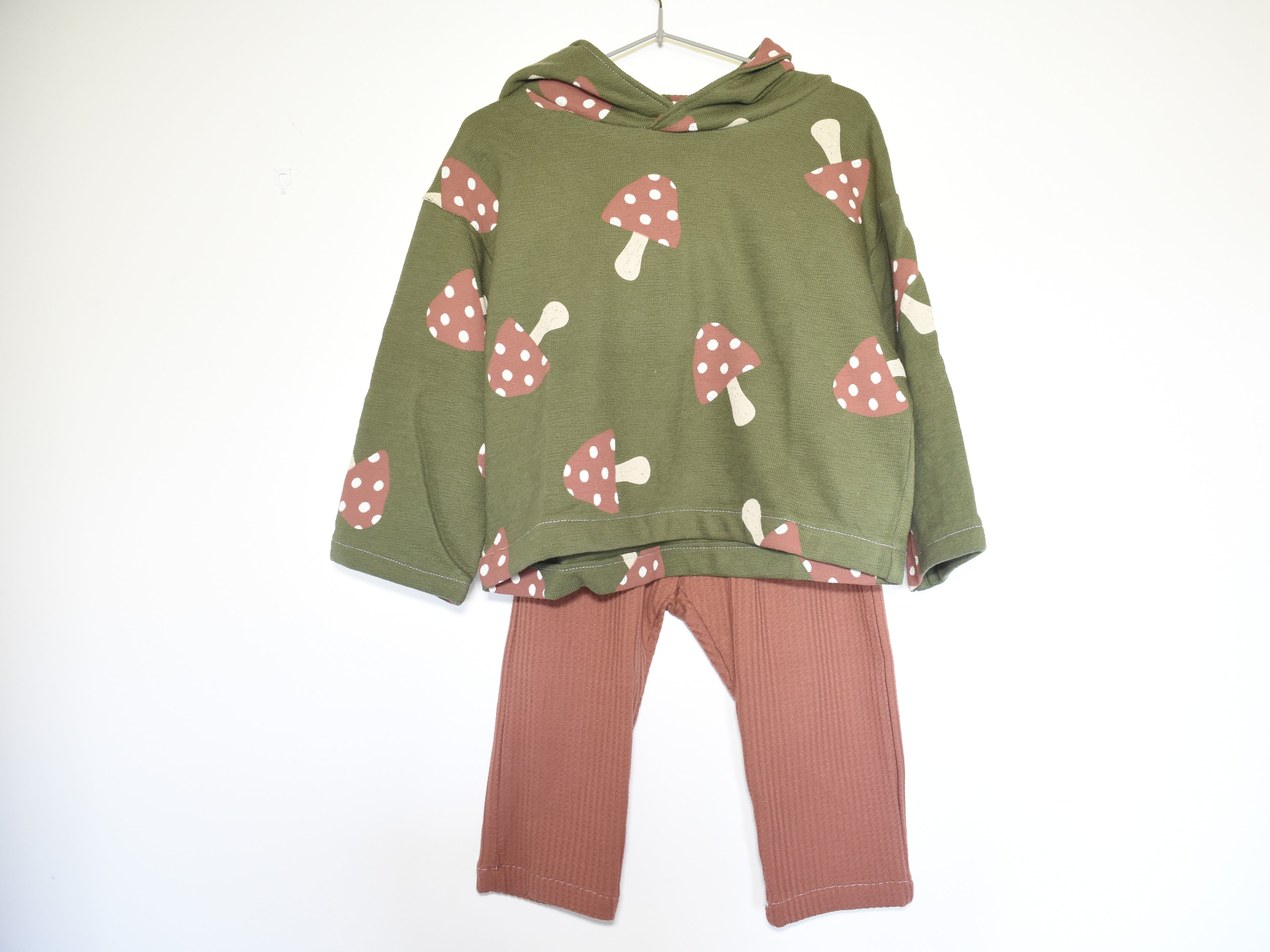 Sudadera Infantil de Algodón Orgánico Verde - Setas