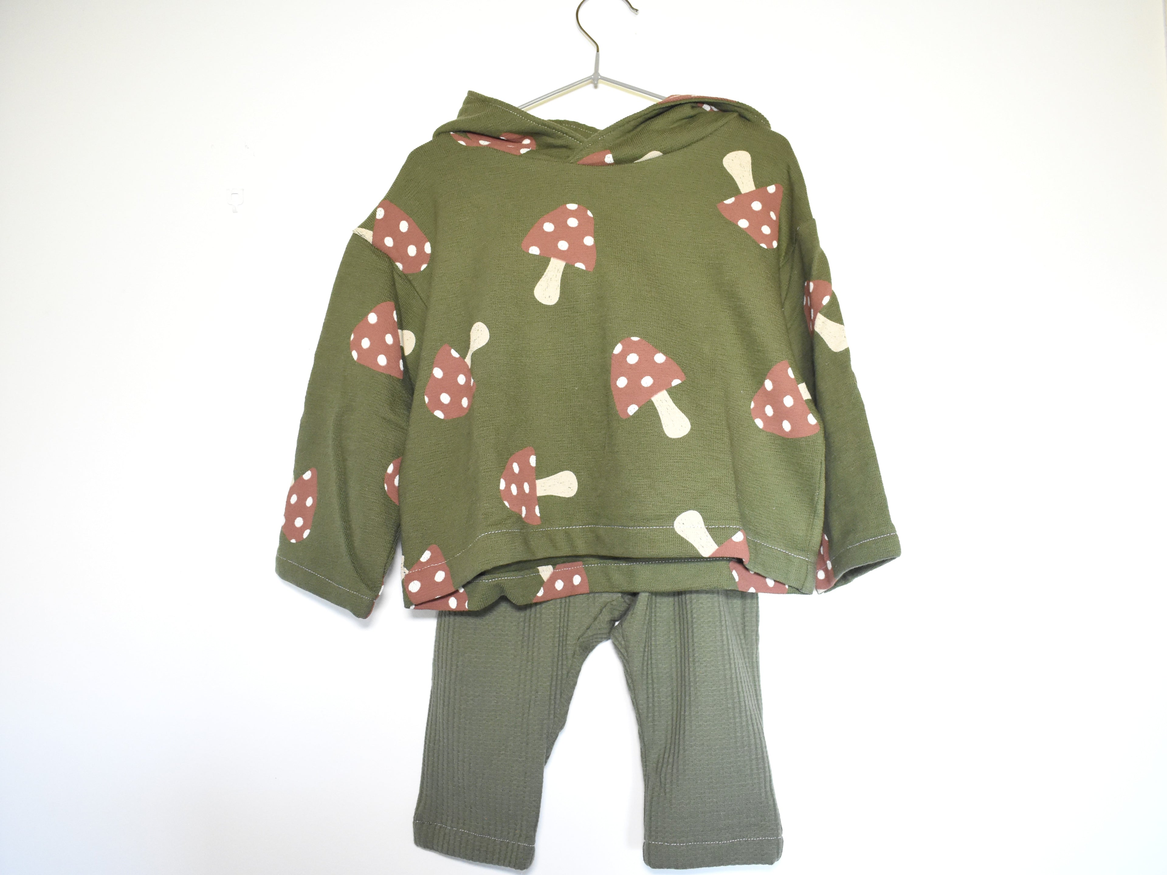 Sudadera Infantil de Algodón Orgánico Verde - Setas