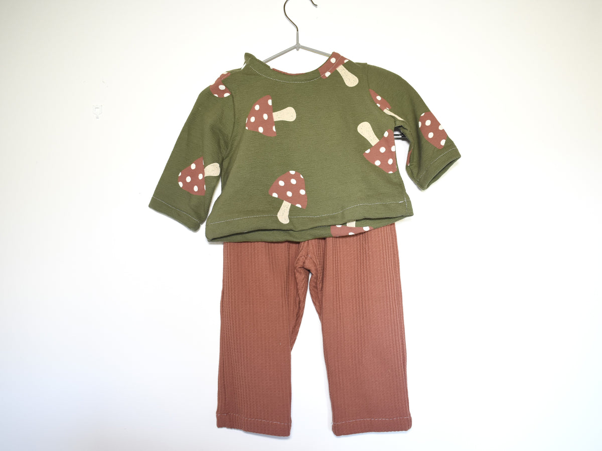 Sudadera Infantil de Algodón Orgánico Verde - Setas