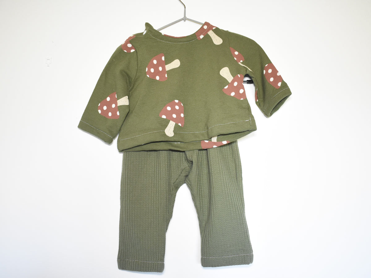 Sudadera Infantil de Algodón Orgánico Verde - Setas