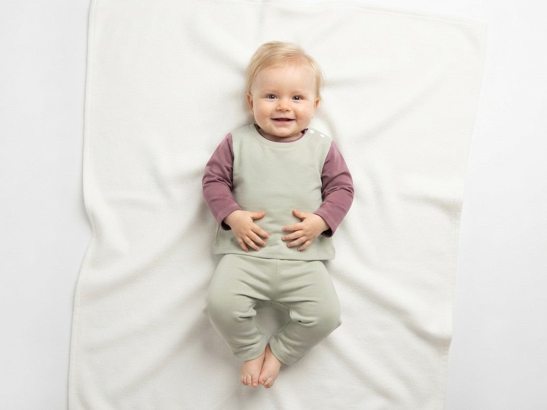 Sudadera Infantil de Algodón Orgánico Verde - con Mangas y Capucha Rosa