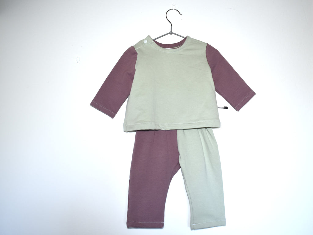 Sudadera Infantil de Algodón Orgánico Verde - con Mangas y Capucha Rosa
