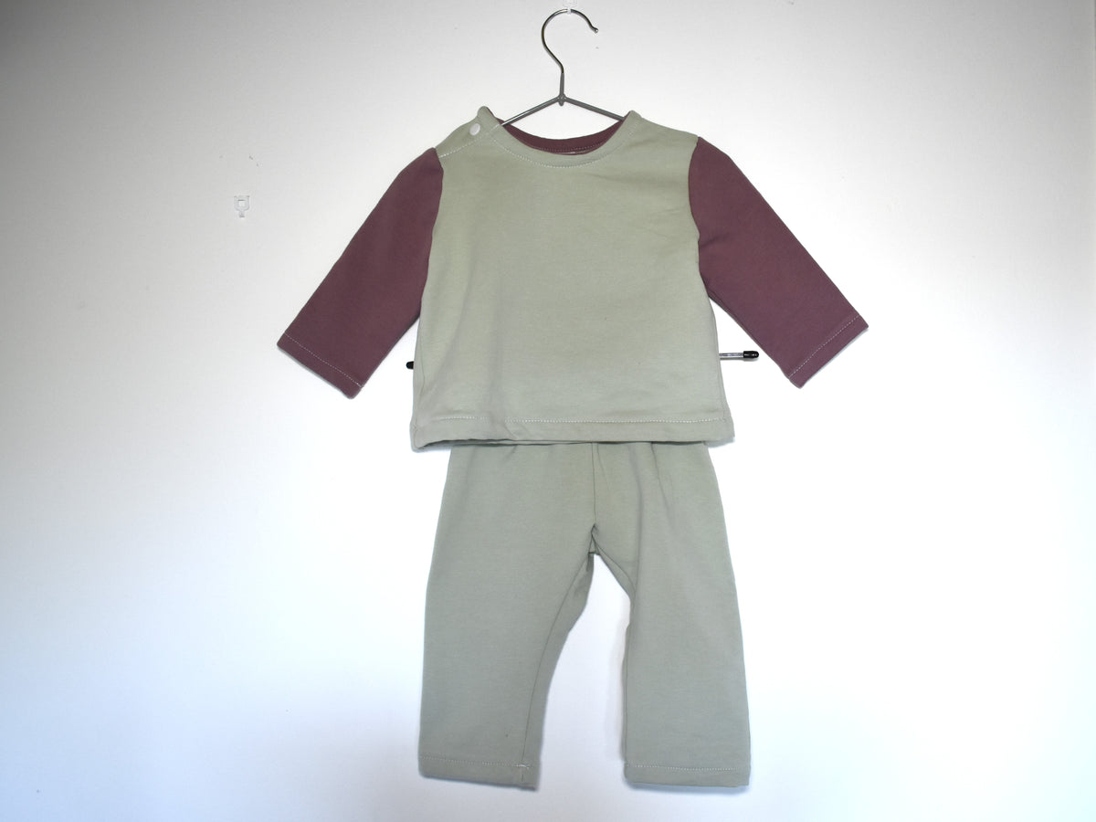 Sudadera Infantil de Algodón Orgánico Verde - con Mangas y Capucha Rosa