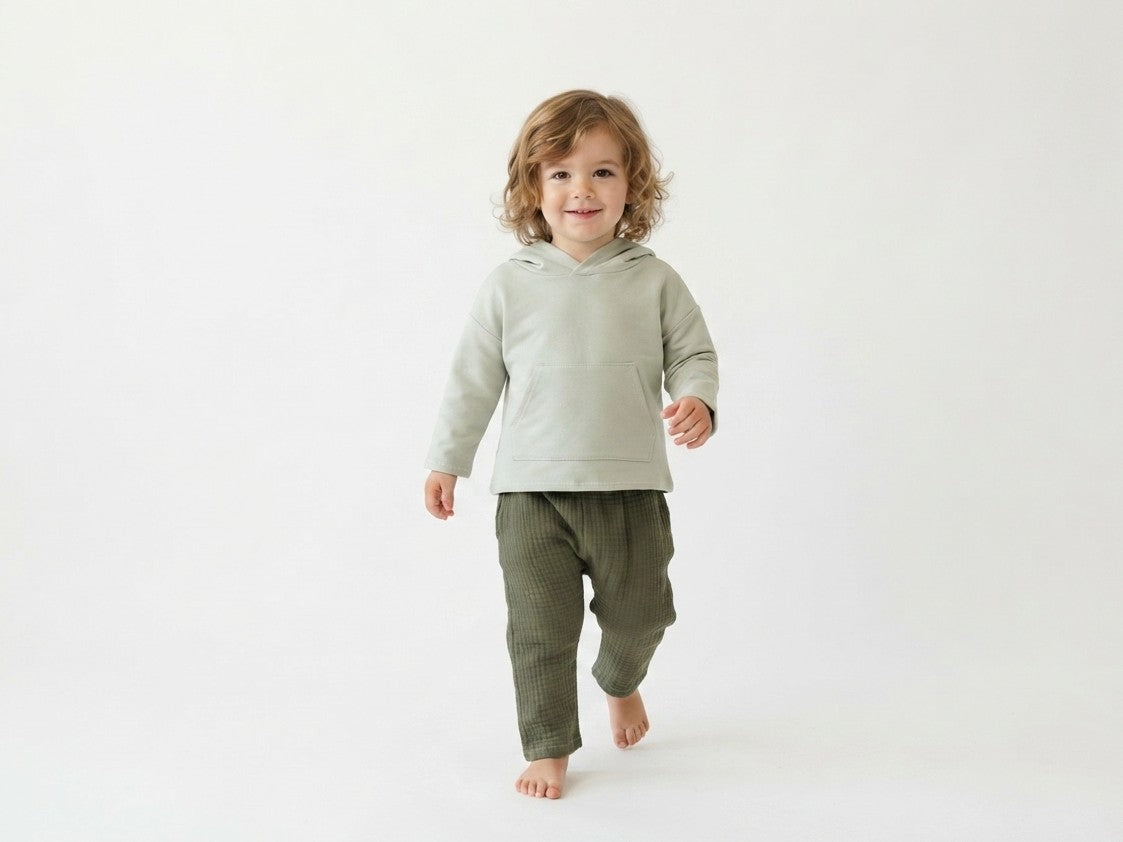 Sudadera Infantil de Algodón Orgánico Verde