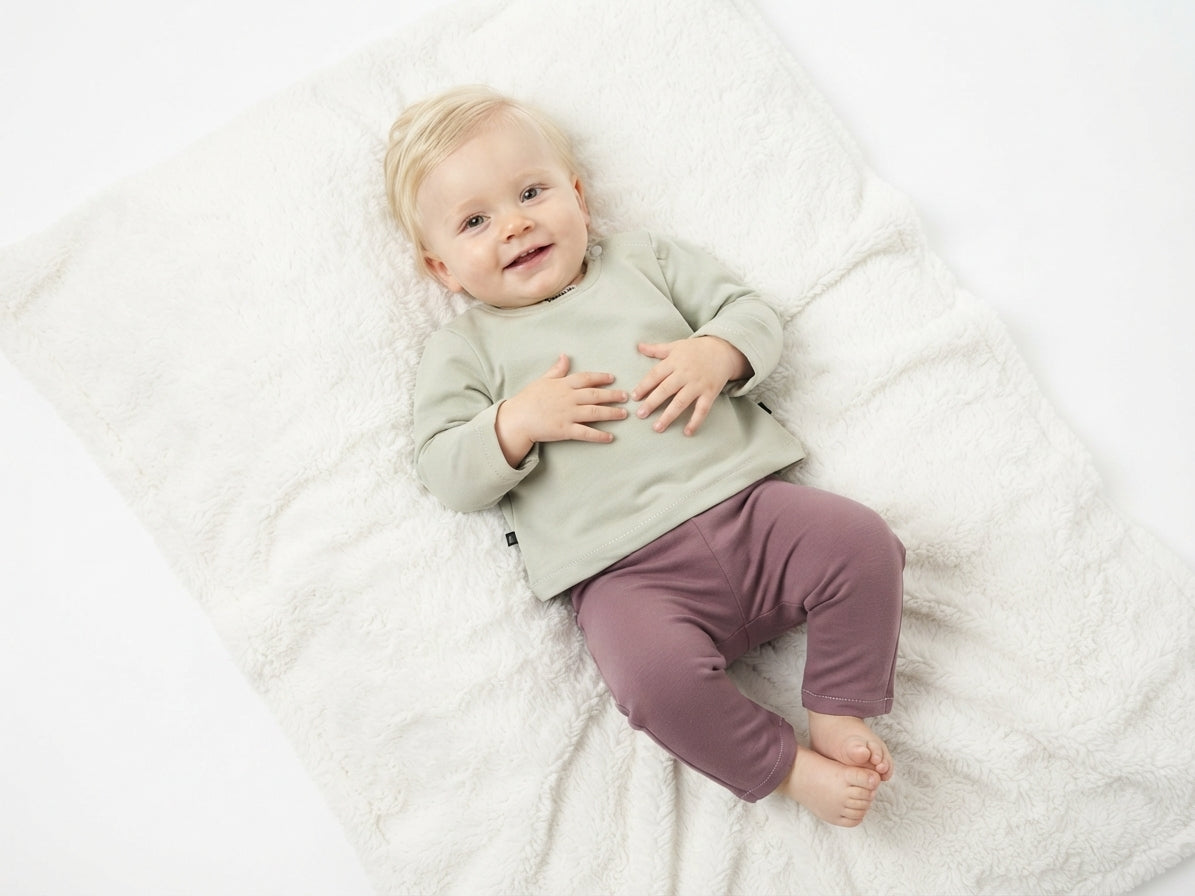 Pantalones Largos Infantil de Algodón Orgánico Rosa