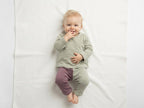 Pantalones Largos Infantil de Algodón Orgánico Rosa y Verde
