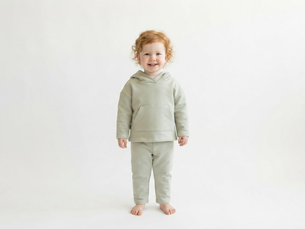 Pantalones Largos  Infantil de Algodón Orgánico Verde