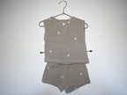 Camiseta  Infantil de Algodón Orgánico Marron - Manga Corta de Ovejas