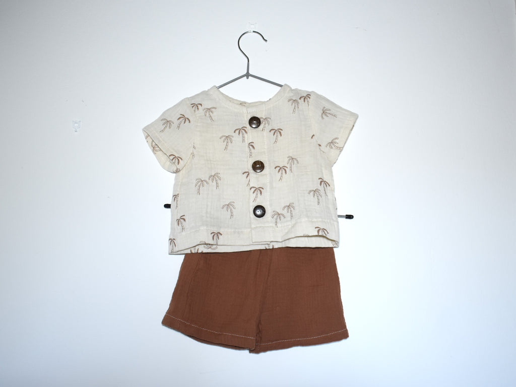Pantalones Cortos Infantil de Algodón Orgánico Tierra