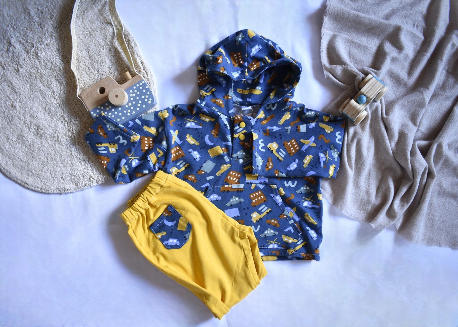 Pantalones Largos Infantil de Algodón Orgánico Amarillos