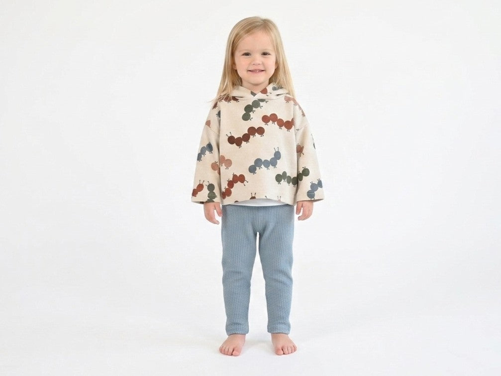 Sudadera Infantil de Algodón Orgánico Blanco Roto - Lombriz