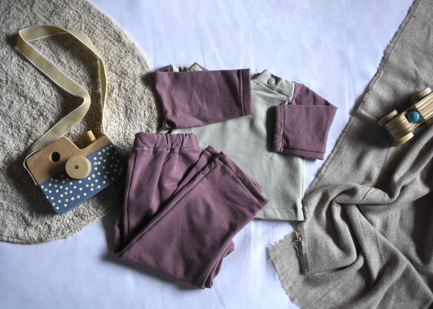 Pantalones Largos Infantil de Algodón Orgánico Rosa