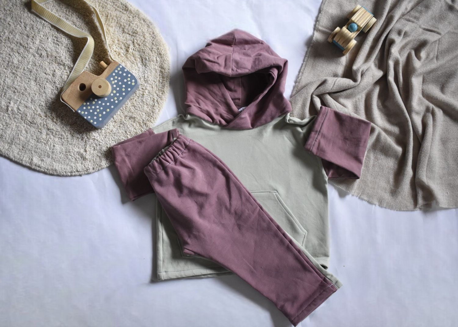 Pantalones Largos Infantil de Algodón Orgánico Rosa