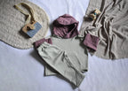 Sudadera Infantil de Algodón Orgánico Verde - con Mangas y Capucha Rosa
