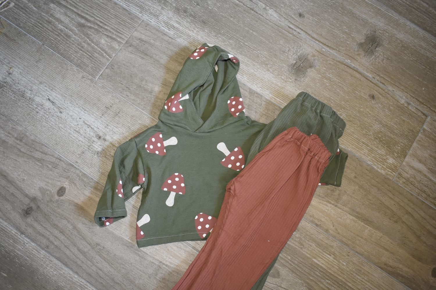 Pantalones Largos Infantil de Algodón Orgánico Verde Oscuro