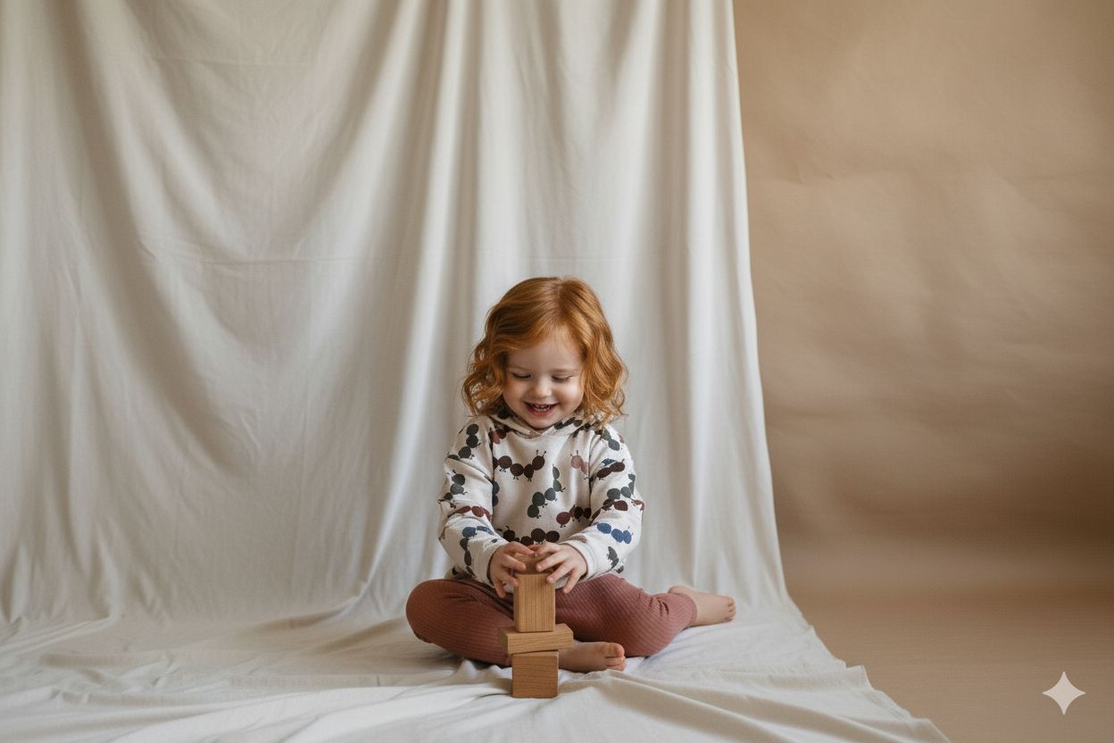 Pantalones Largos  Infantil de Algodón Orgánico Teja