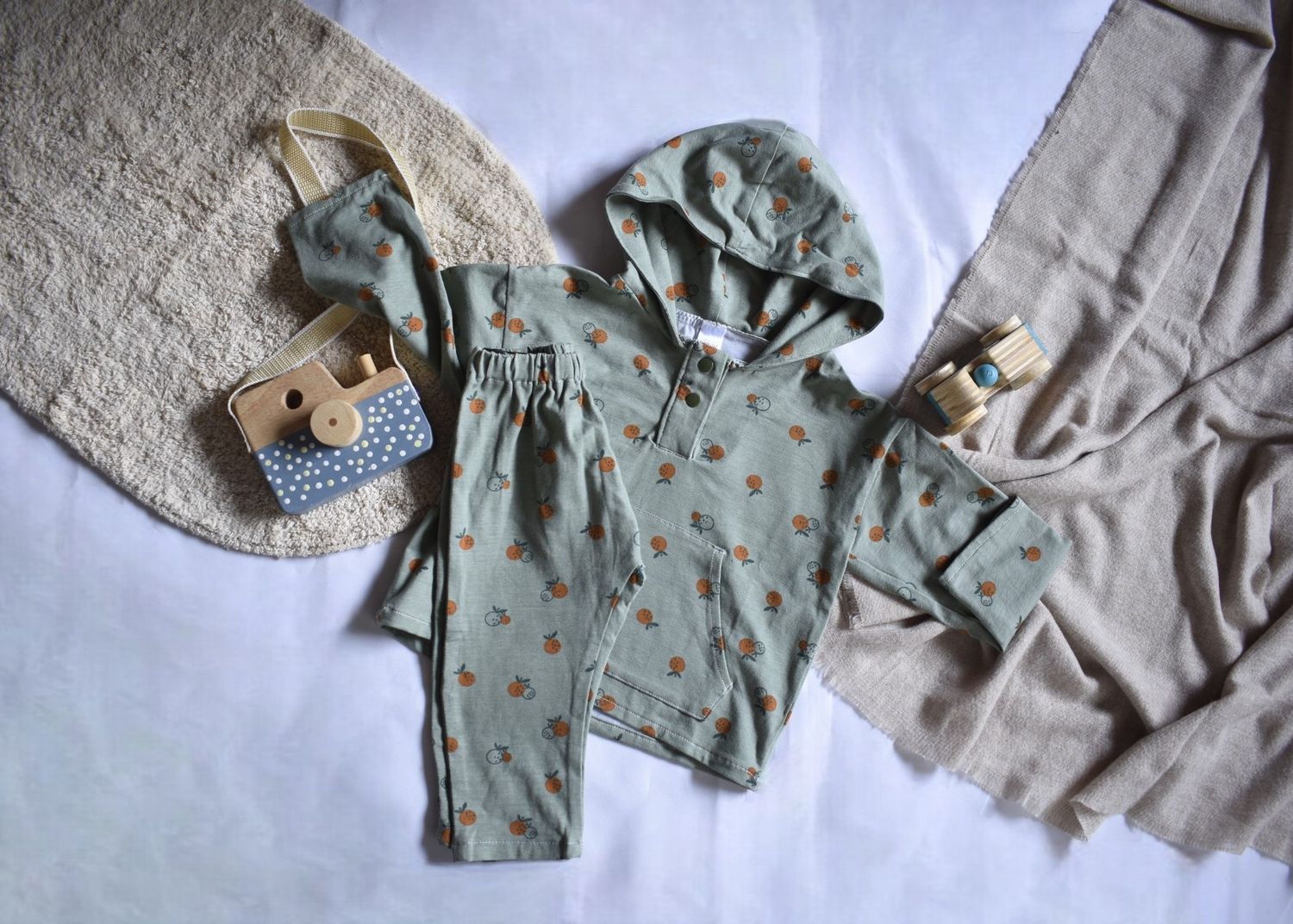 Pantalones Largos  Infantil de Algodón Orgánico - Naranjitas