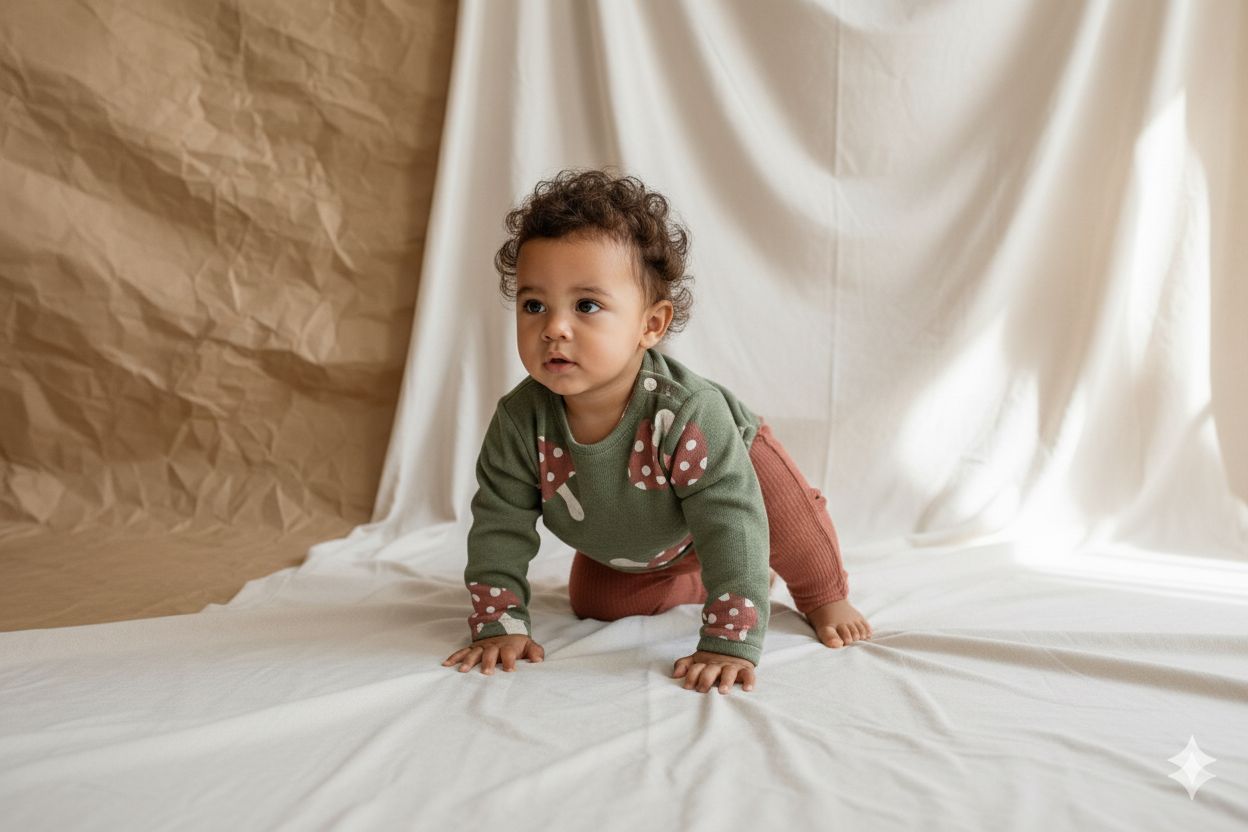 Sudadera Infantil de Algodón Orgánico Verde - Setas