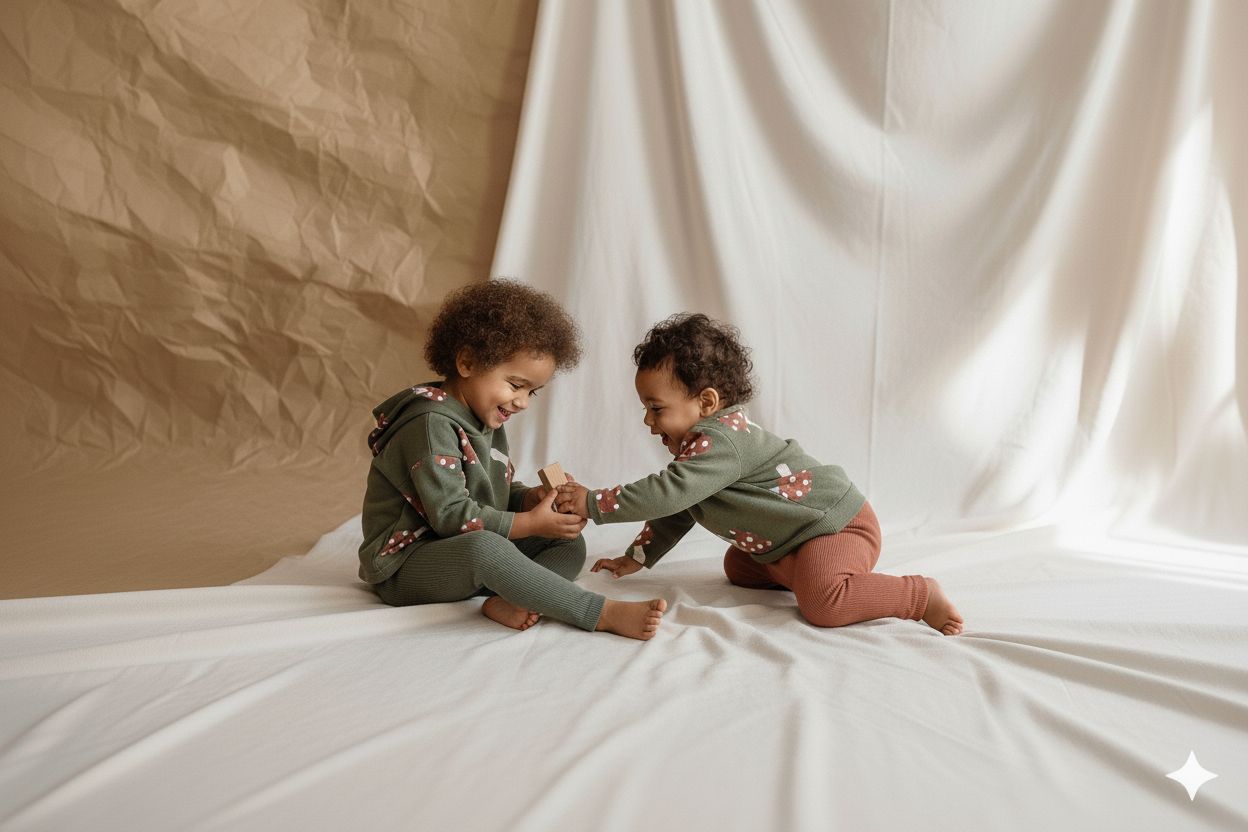 Sudadera Infantil de Algodón Orgánico Verde - Setas