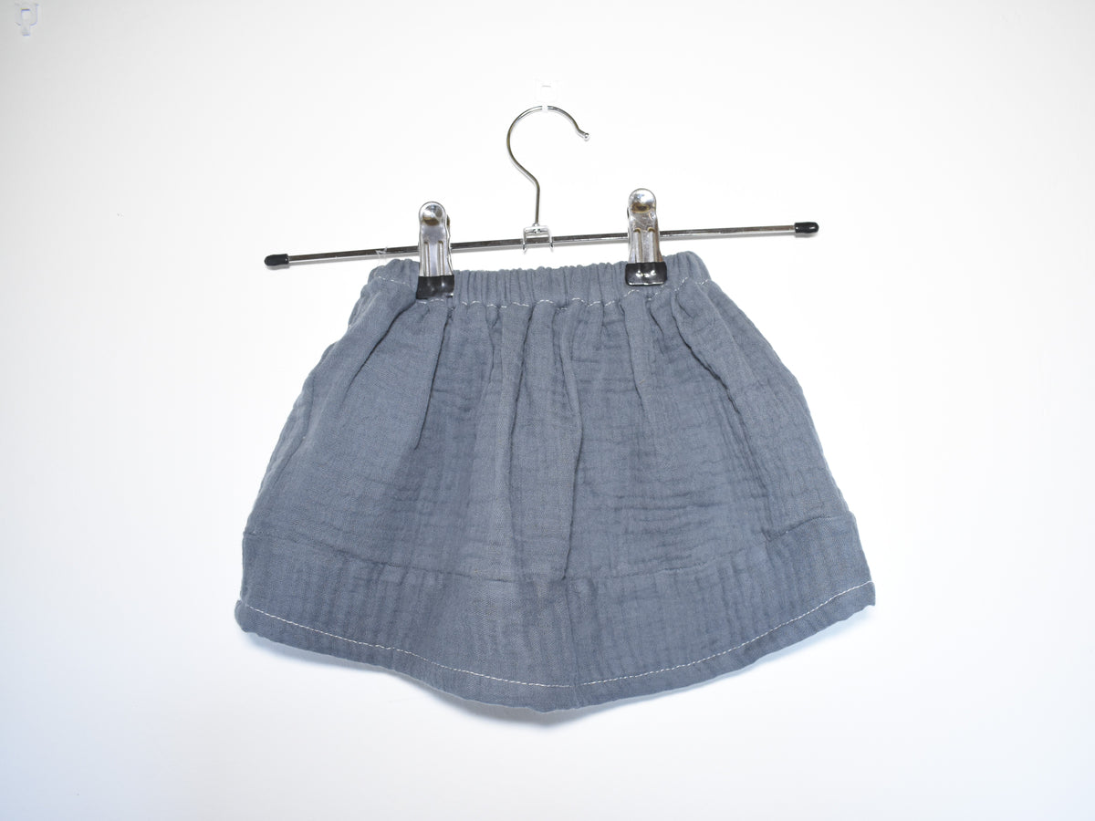 Falda Infantil de Algodón Orgánico Azul