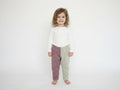 Pantalones Largos Infantil de Algodón Orgánico Rosa y Verde