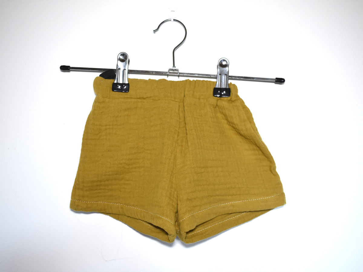 Pantalones Cortos  Infantil de Algodón Orgánico Amarillo
