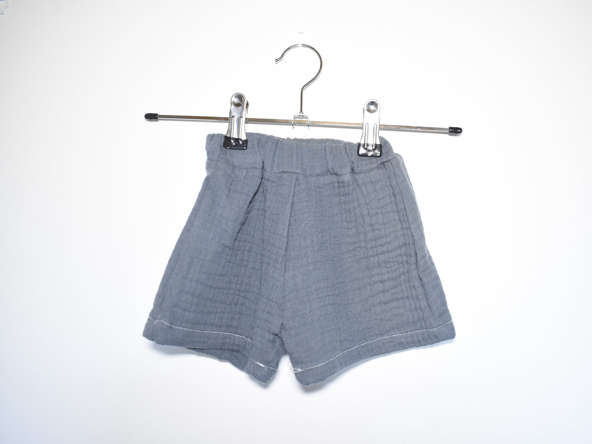 Pantalon Corto Infantil de Algodón Orgánico Azul Oscuro