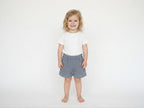 Pantalon Corto Infantil de Algodón Orgánico Azul Oscuro