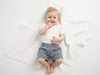 Pantalon Corto Infantil de Algodón Orgánico Azul Oscuro