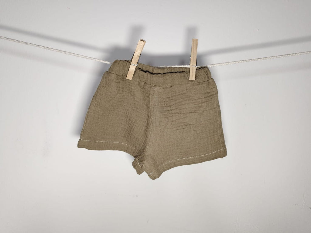 Pantalones Cortos Infantil de Algodón Orgánico Verde