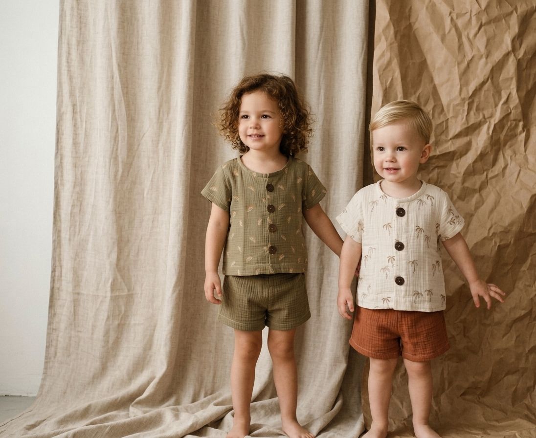 Pantalones Cortos Infantil de Algodón Orgánico Tierra