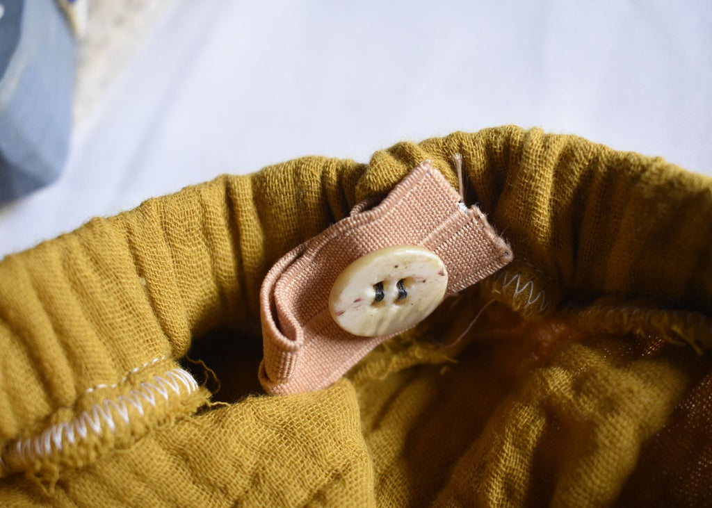 Pantalones Cortos  Infantil de Algodón Orgánico Amarillo