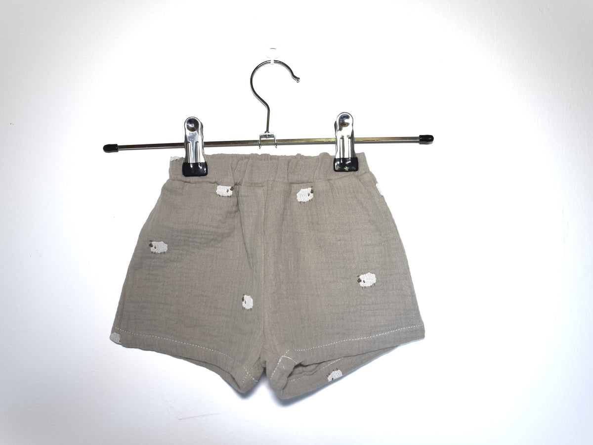 Pantalones Cortos Infantil de Algodón Orgánico - Ovejas