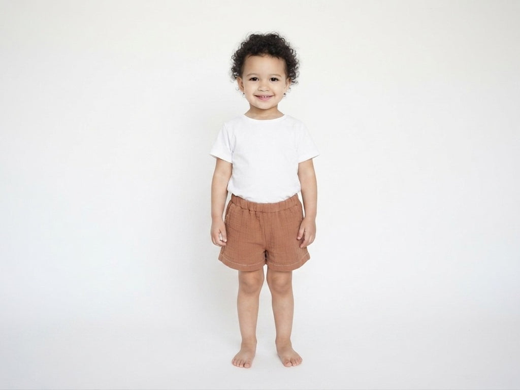 Pantalones Cortos Infantil de Algodón Orgánico Tierra