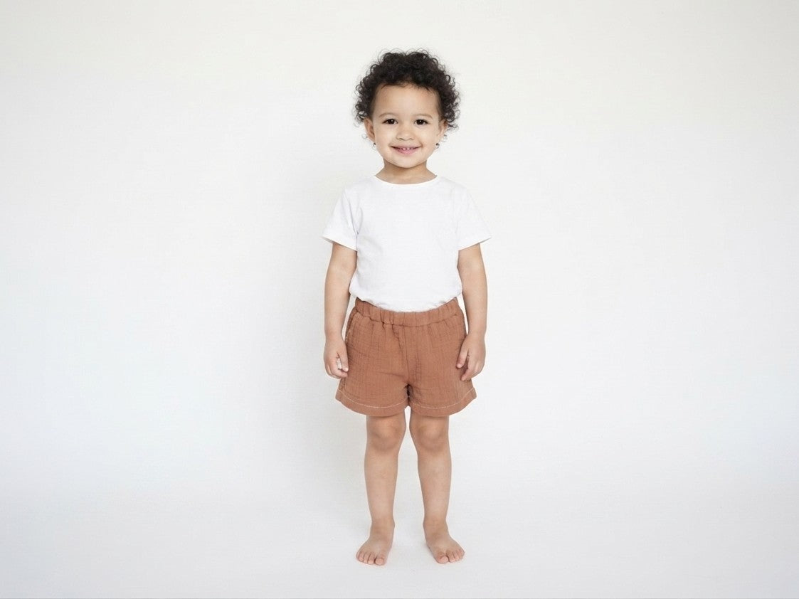 Pantalones Cortos Infantil de Algodón Orgánico Tierra
