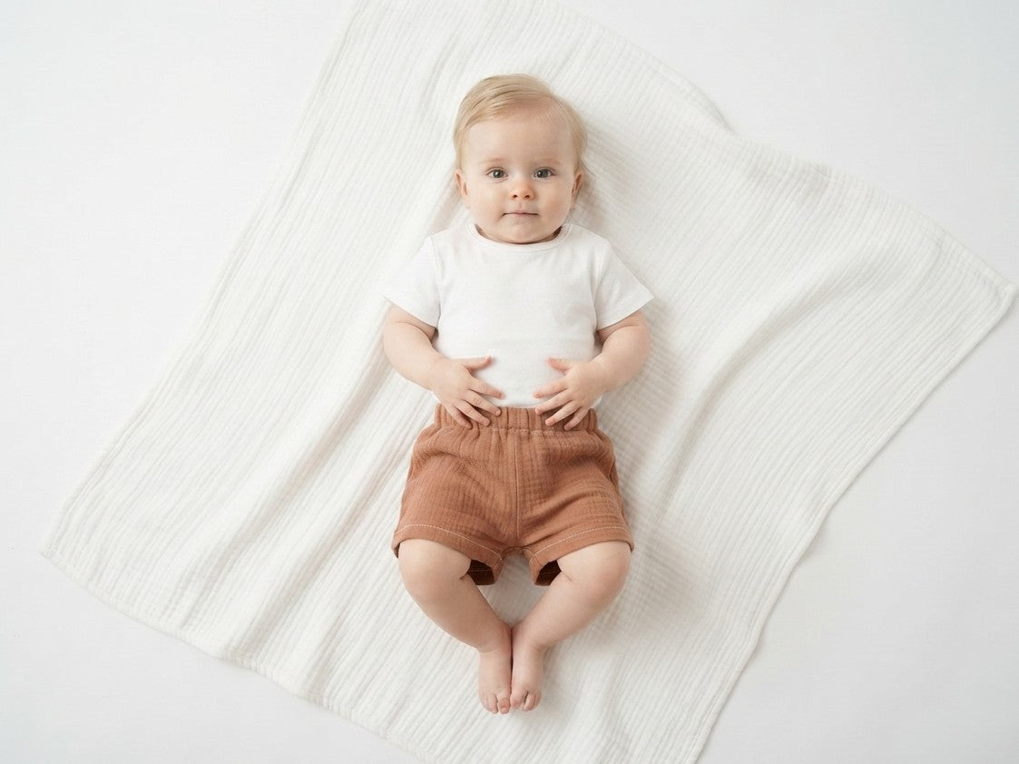 Pantalones Cortos Infantil de Algodón Orgánico Tierra