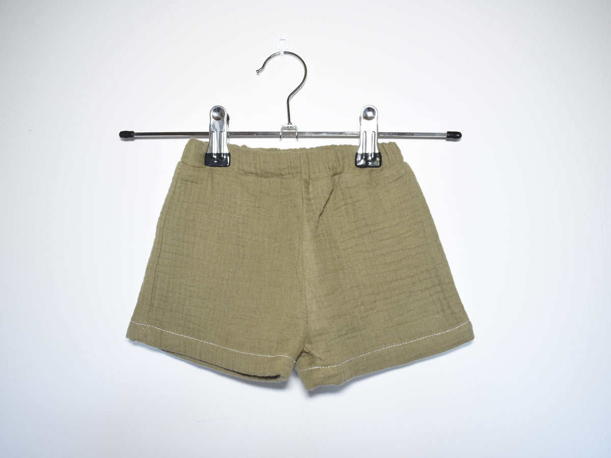 Pantalones Cortos Infantil de Algodón Orgánico Verde